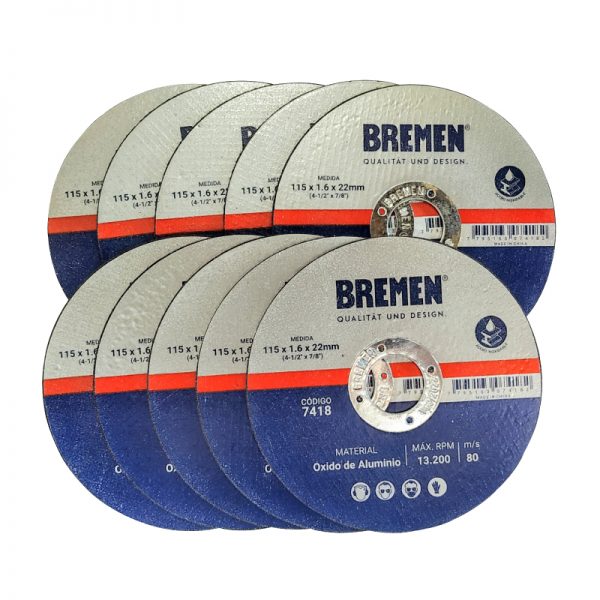 Kit 25 Discos De Corte Bremen 115x1,6mm