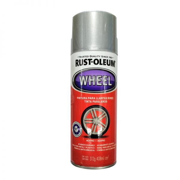 Pintura En Aerosol Rust-Oleum Para Llantas Gris Acero.